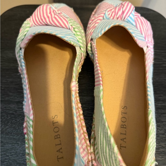 Talbots Pastel Striped Espadrilles with Bow Sz 7.5 - Picture 9 of 14